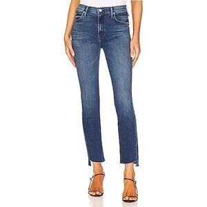 Mother 'The Mid' Blue Rise Dazzler Ankle Step Fray Denim Jean Size 28